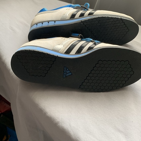 Adidas runners  white, black stripes bright blue athletic gym - Picture 6 of 8